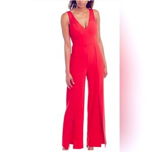 BCBGMAXAZRIA Red Berry Vented Leg Jumpsuit XS Pants - NWOT size XS